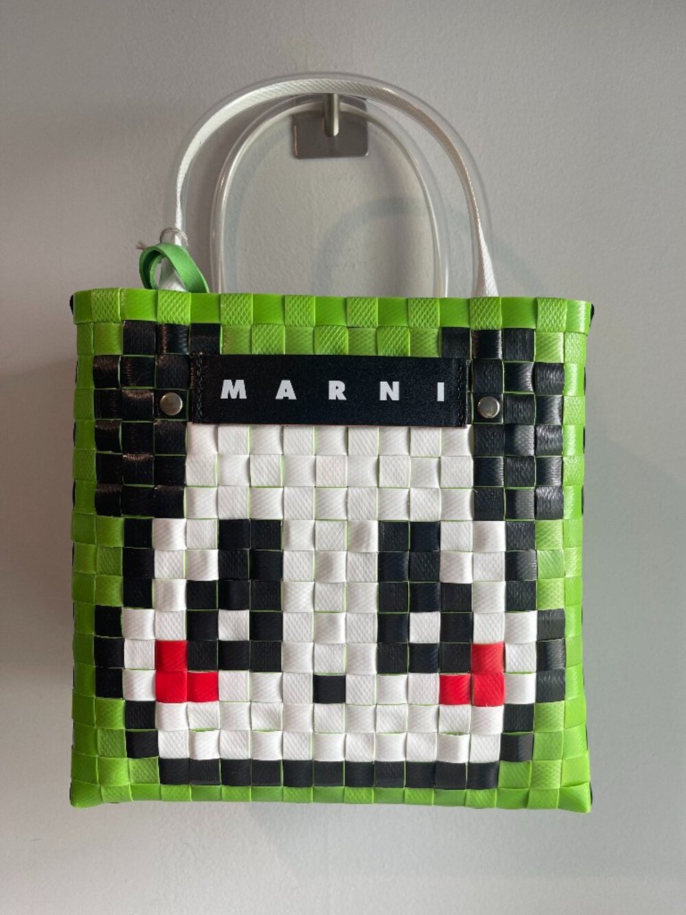 Marni Market Panda Basket Bag in Green - NWT